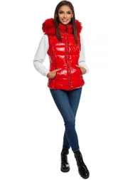 Стьобаний жіночий жилет червоний OZONEE O/DK027/4