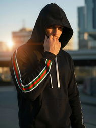 Bluza z kapturem męska czarna OZONEE JS/8B1731/3