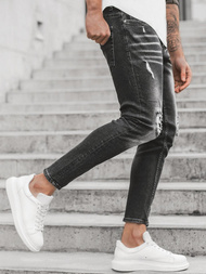 Spodnie męskie jeans czarne OZONEE O/B5678/1