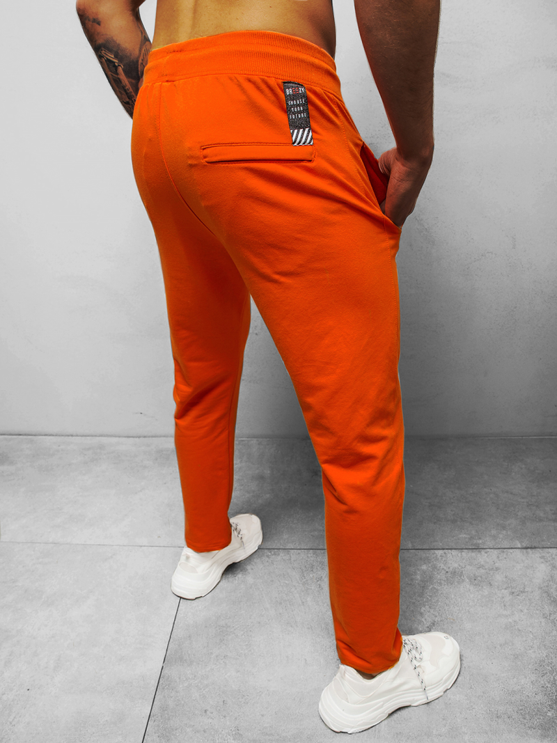Spodnie dresowe męskie pomarańczowe b/18203022