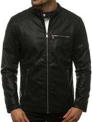 Kurtka skórzana męska czarna OZONEE JB/JP1151
