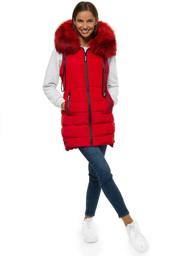 Стьобаний жіночий жилет червоний OZONEE O/M205/4