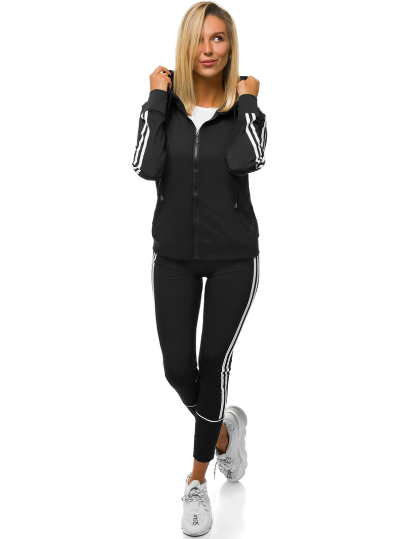 Жіночий спортивний костюм з двох частин Чорний OZONEE JS/YW06006/1/11