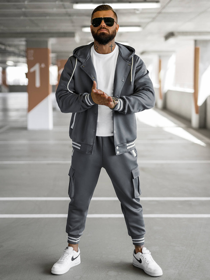 Komplet dresowy męski grafitowy OZONEE JS/27C6506/5Z