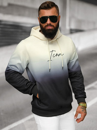 Bluza z kapturem męska biało-czarna OZONEE JS/27B6501/155