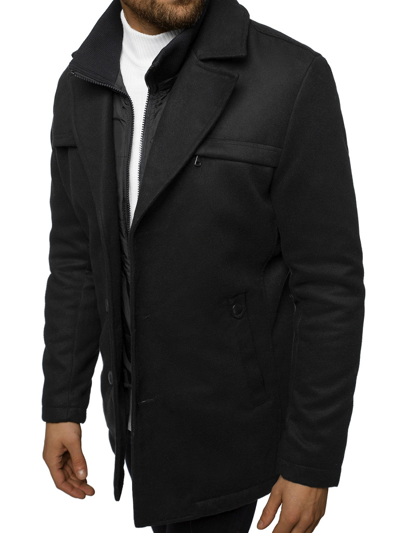 Płaszcz męski czarny OZONEE JS/79M3137Z