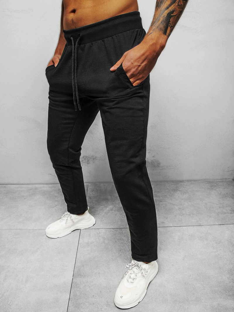 Spodnie dresowe męskie czarne b/18203022