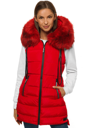 Стьобаний жіночий жилет червоний OZONEE O/M205/4