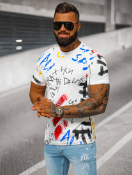 T-shirt męski biały OZONEE JS/8T1211/1