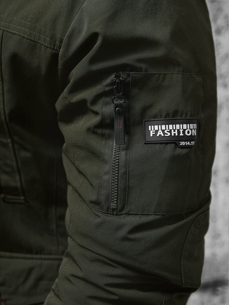 Kurtka zimowa męska ciemno-zielona OZONEE JS/5M718/136