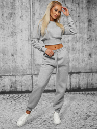 Жіночий спортивний костюм з двох частин Сiрий OZONEE JS/8C78/2