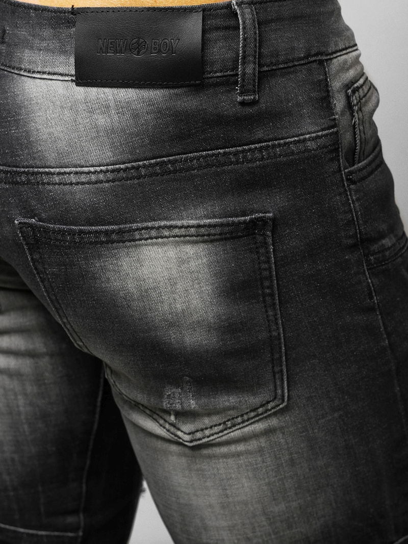 Spodnie jeansowe męskie czarne OZONEE NB/MP0046N