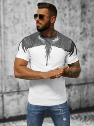 T-shirt męski slim fit biały OZONEE NB/MT3022