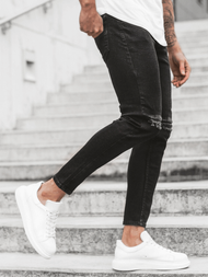 Spodnie jeansowe męskie czarne OZONEE O/649