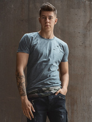 T-Shirt męski grafitowy OZONEE O/1115Z