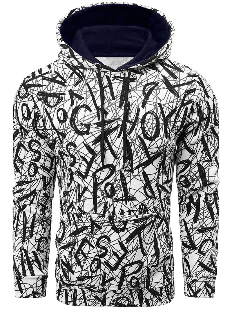 Толстовка Чоловіча Бiло-Чорна OZONEE O/3503BZ