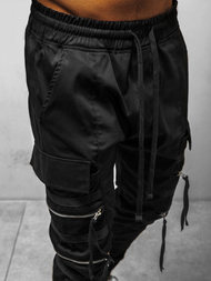Spodnie męskie chino joggery czarne OZONEE G/11146Z