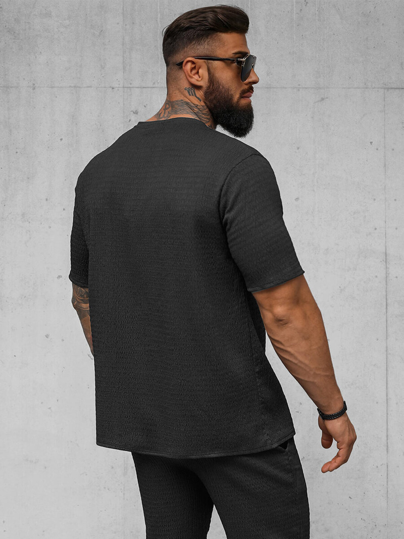 T-shirt męski czarny OZONEE O/Y960T