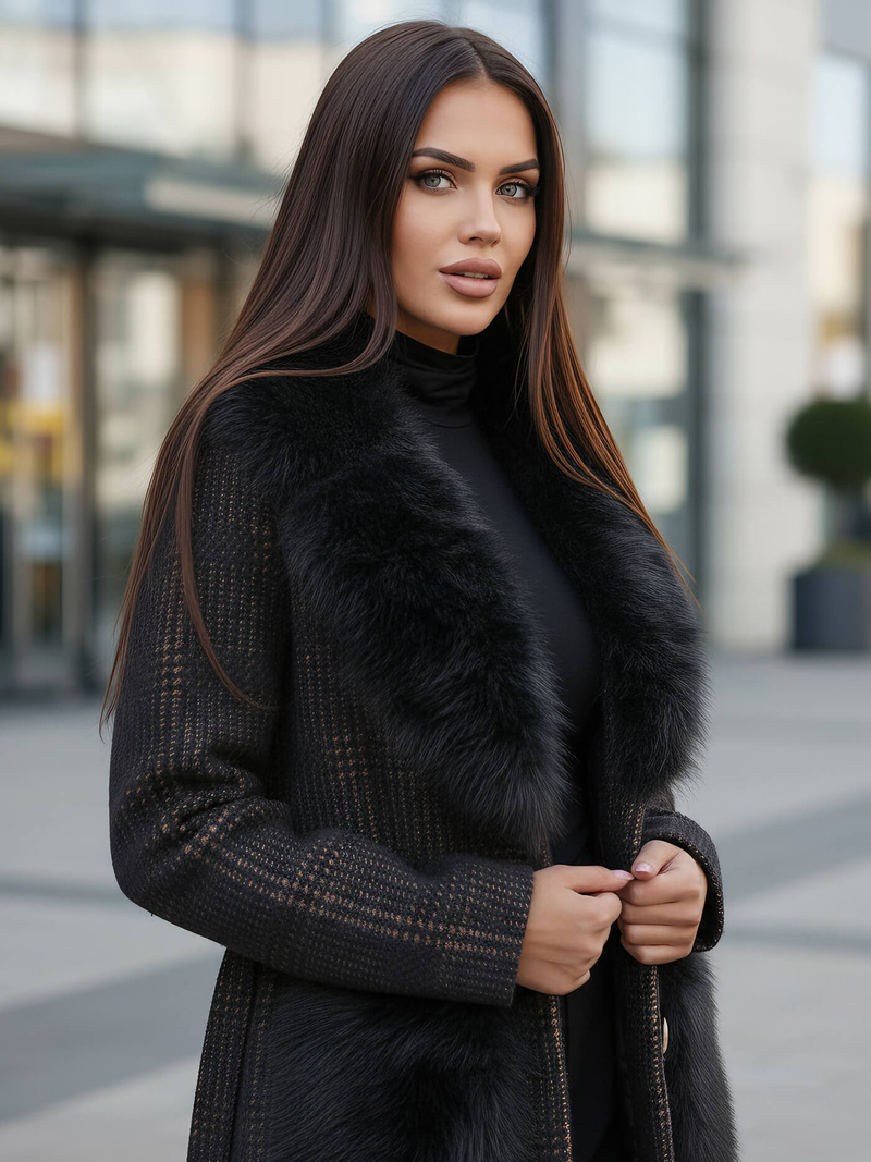 Жіноче пальто чорна OZONEE JS/53M5200/1Z