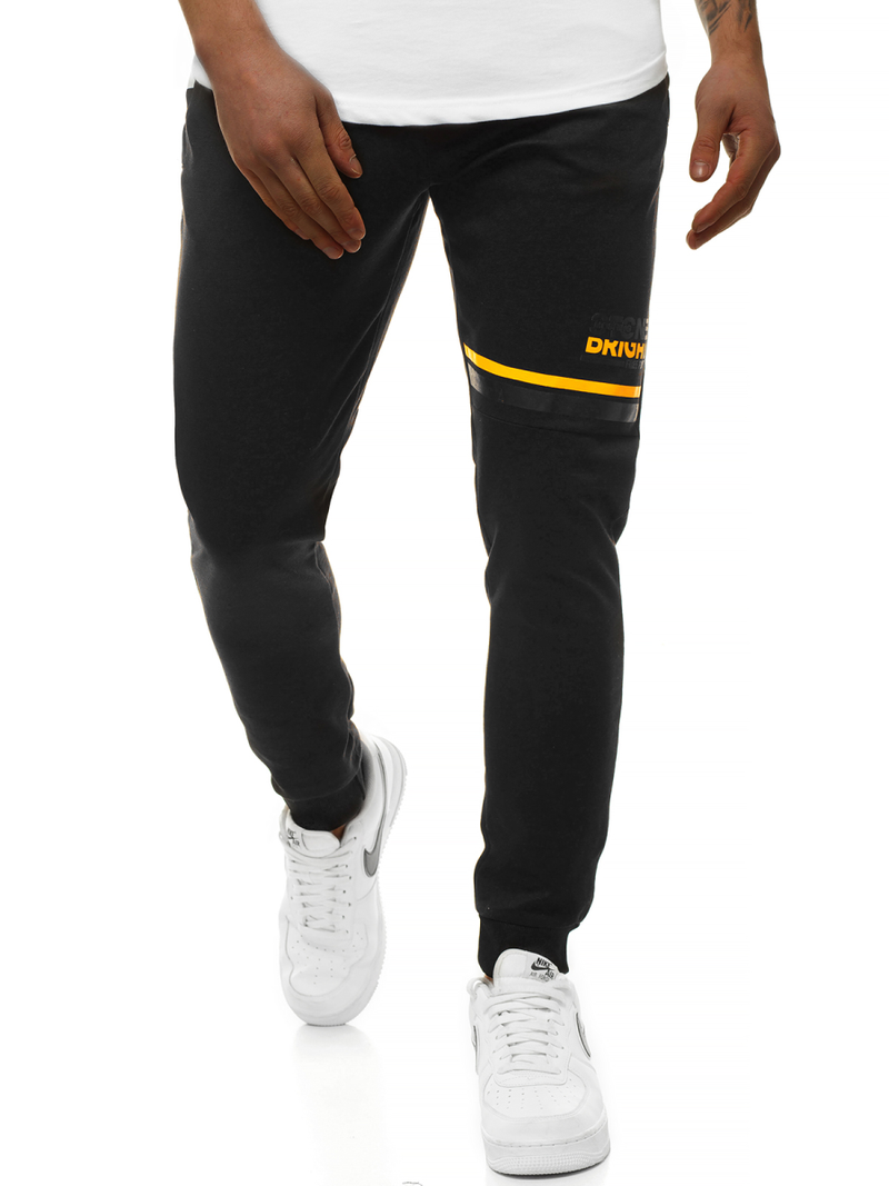 Spodnie dresowe męskie czarne OZONEE JS/AM108