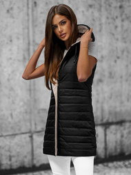 Стьобаний жіночий жилет чорний OZONEE JS/16M9065/392