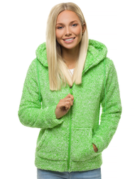 Bluza damska rozpinana z kapturem zielona OZONEE JS/HH010/52
