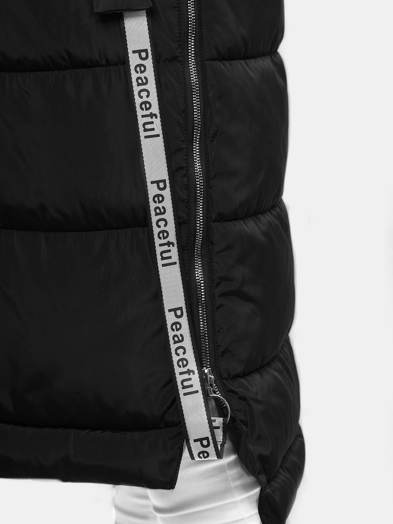 Стьобаний жіночий жилет чорний OZONEE O/DK113/1