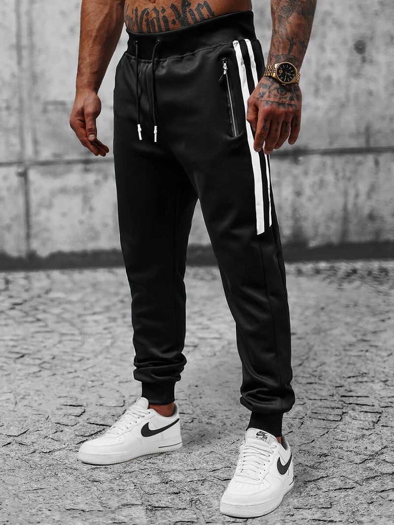 Spodnie dresowe męskie czarne OZONEE JS/8K181