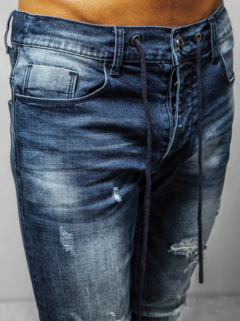 Spodnie jeansowe męskie ciemno-niebieskie OZONEE NB/MP0005BS