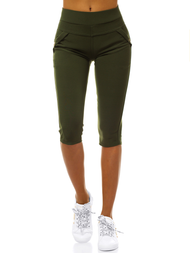 Legginsy krótkie damskie khaki OZONEE JS/1041/B7