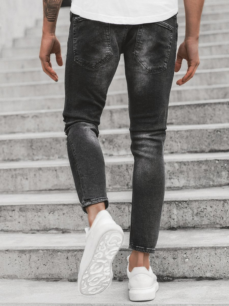 Spodnie męskie jeans czarne OZONEE O/B5678/1