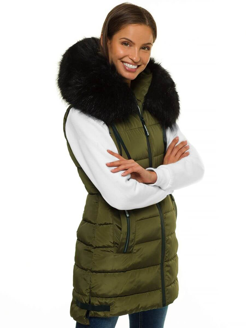 Стьобаний жіночий жилет Хакi OZONEE O/M205/29