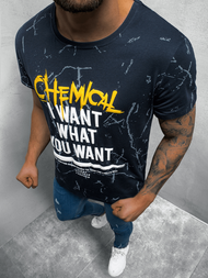 T-Shirt męski z nadrukiem granatowy OZONEE JS/Y70016