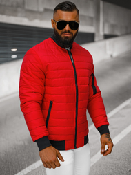 Kurtka bomberka męska czerwona OZONEE JS/MY02Z