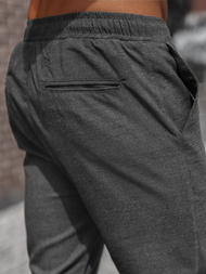 Spodnie męskie chino joggery materiałowe grafitowe OZONEE DJ/5539Z