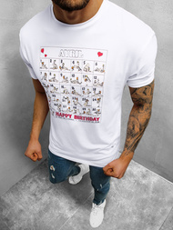 T-Shirt męski biały OZONEE NB/3005