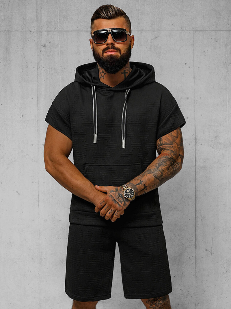 Чоловічий спортивний комплект чорний OZONEE O/3C110/9