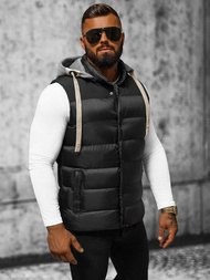 Kamizelka męska pikowana czarna OZONEE JS/58M13078/392