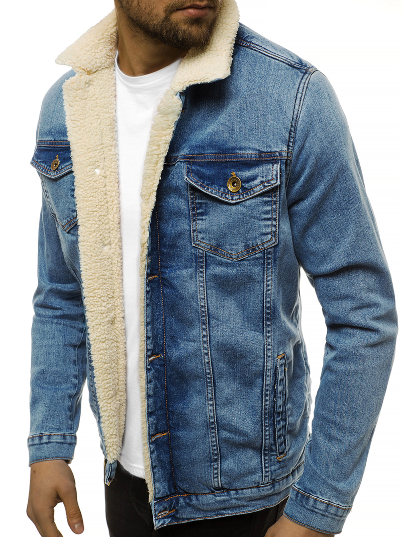 Kurtka męska jeans jasno-niebieska OZONEE BN/5941