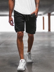 Spodenki dresowe męskie czarne OZONEE O/WW20015/1