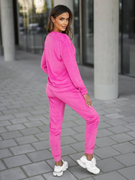 Komplet dresowy damski welurowy ciemno-różowy OZONEE O/8C1173/19