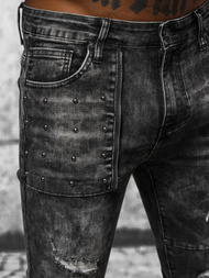 Spodnie jeansowe męskie grafitowe OZONEE DR/TF216