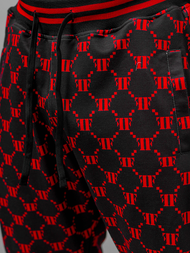 Komplet dresowy męski czarno-czerwony OZONEE O/12136