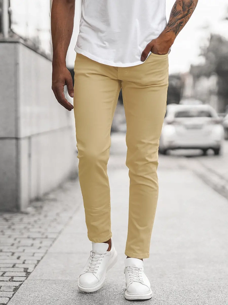 Чоловічі джинси бежеві OZONEE E/5388/02