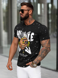 T-shirt męski slim fit czarny OZONEE JS/8B1389/3