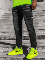 Штани чоловічі джоггери чорний і зелений OZONEE JS/KK1096