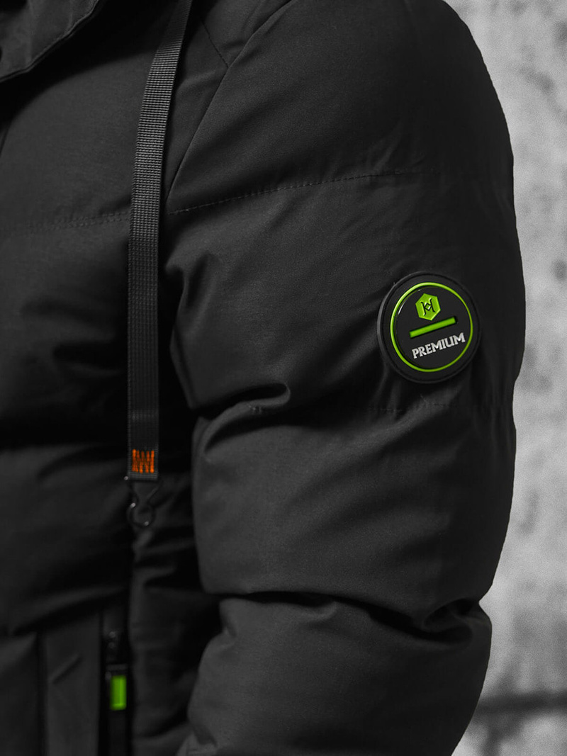 Kurtka zimowa męska pikowana czarna OZONEE JS/5M3137/392