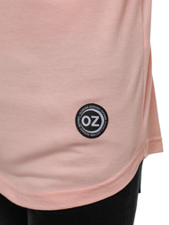 T-Shirt męski bez nadruku jasnoróżowy OZONEE O/1256