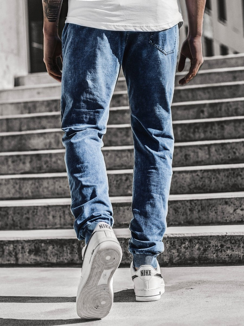 Spodnie męskie jogger niebieskie OZONEE JS/KK1098