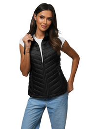 Kamizelka damska pikowana czarna OZONEE JS/16M9063/392